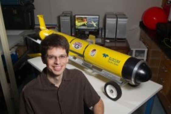 researcher with glider