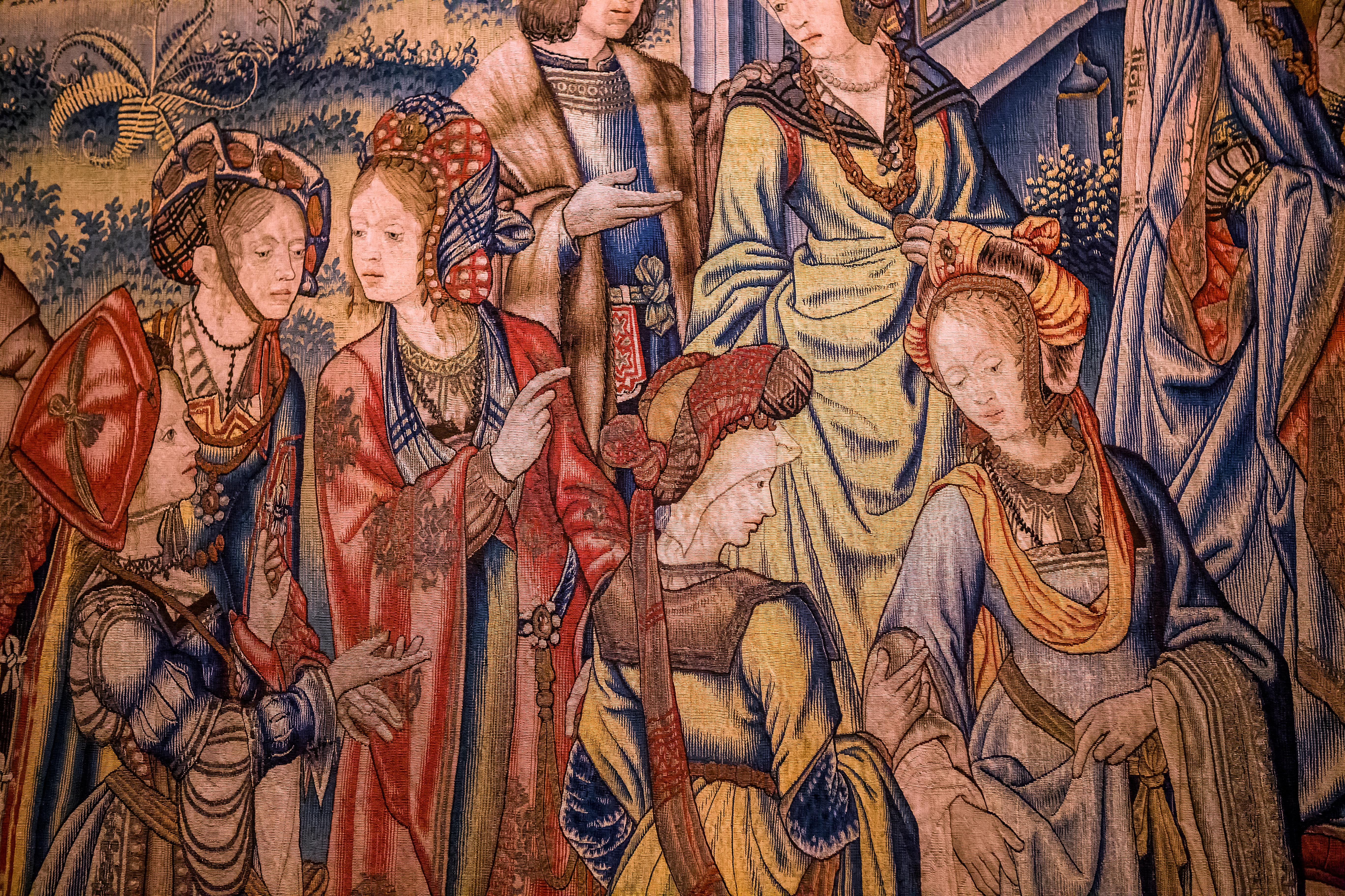 women depicted in colorful painting