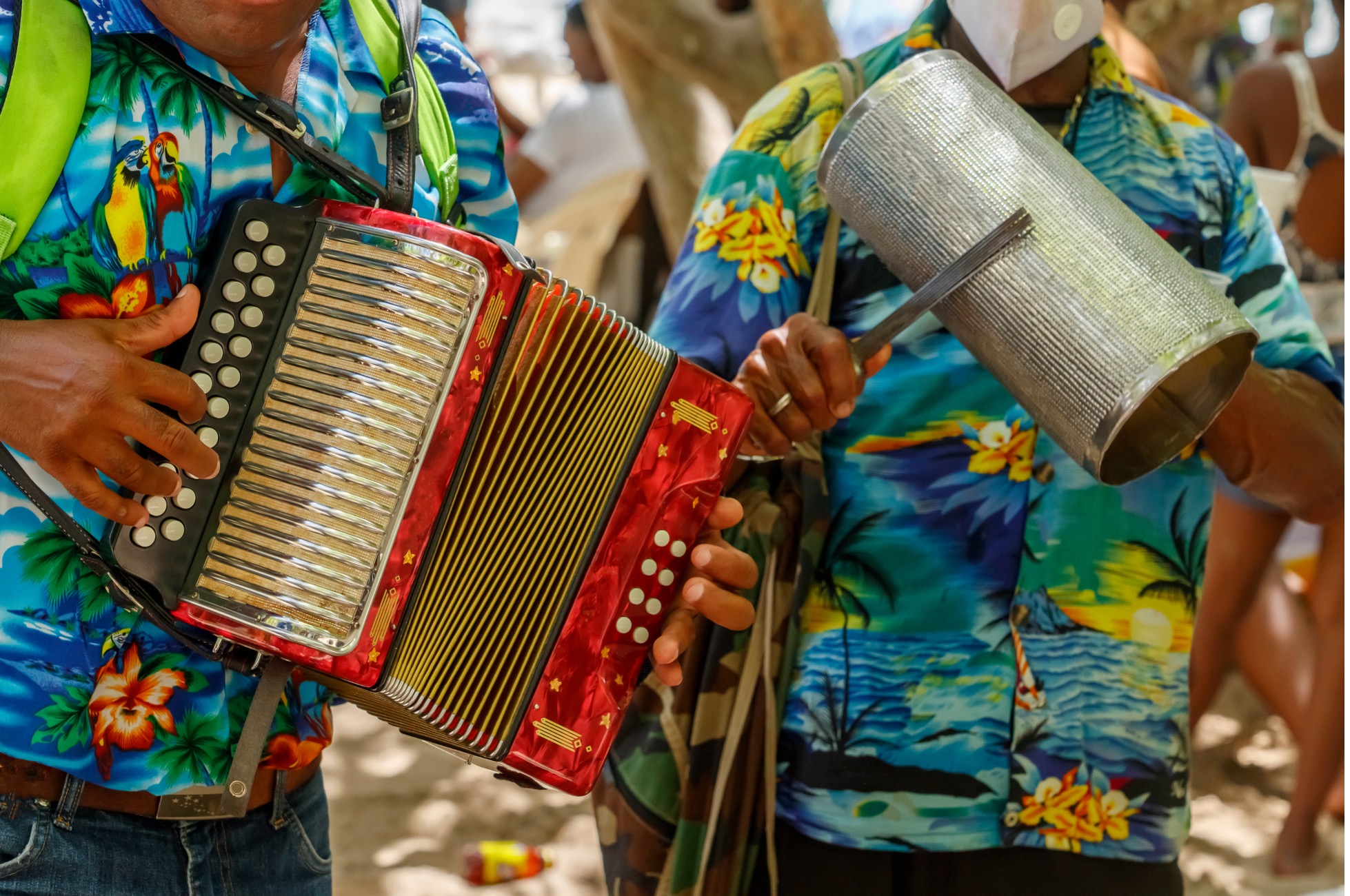 man playing accordion