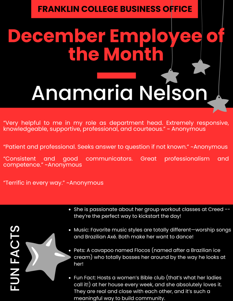 December 2025 Employee of the Month: Anamaria Nelson