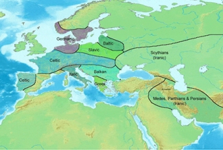 map of European migrations