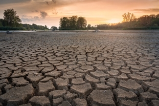 photo of dried lake bed