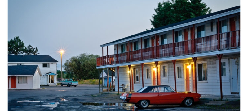 car at a motel