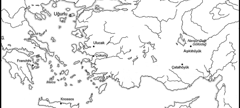 black and white outline map of Asia minor 