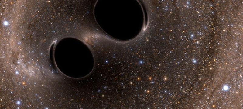 black holes in space, illustration