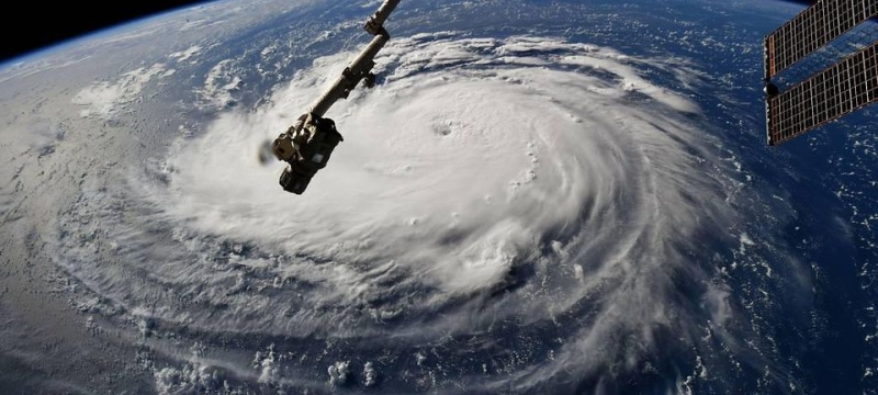 photo of hurricane from space