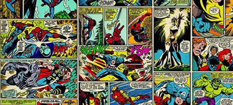 Marvel comics photo wall mural