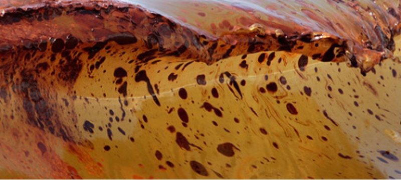 oil globs in surf - photo