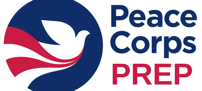 logo with dove and peace corps text