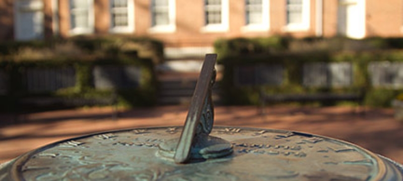 sundial photo behind Old College