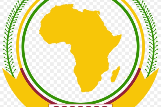 graphic with circles around the outline of the African continent