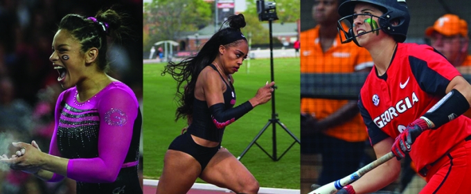 collage of three photos of women athletes