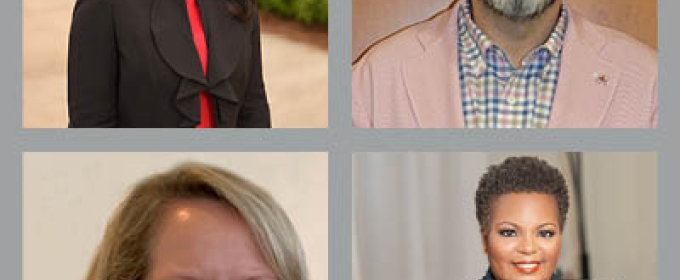 composite of four photo so people in two rows
